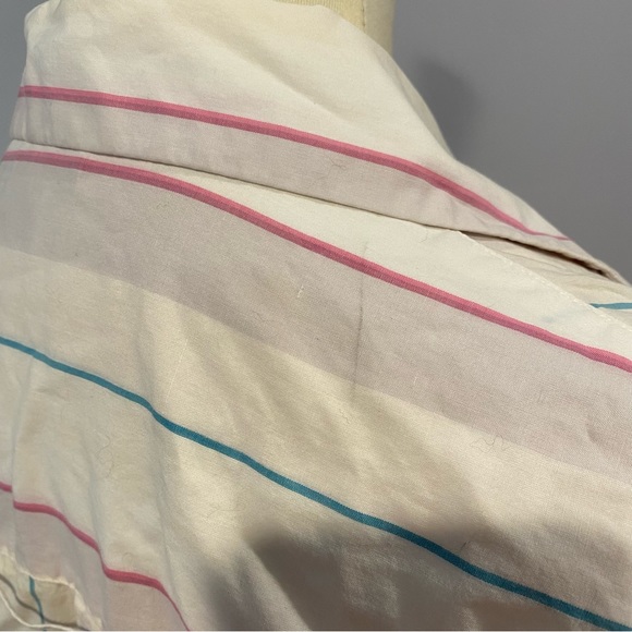 Vintage Alexander Julian White with Pink and Blue Stripes Button Down Blouse - Picture 4 of 9